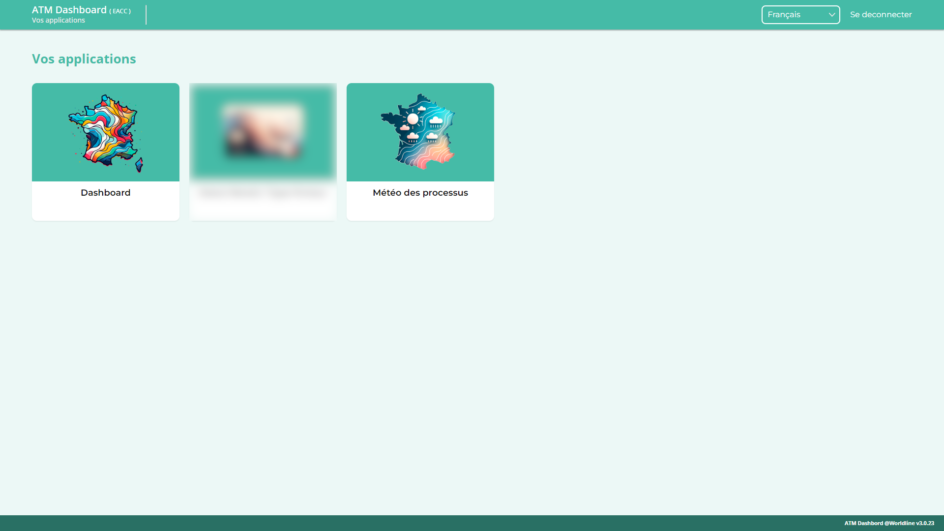Capture du projet Dashboard GAB (Monitoring Temps Réel) : Menu de navigation principal